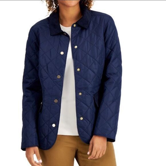 Charter Club Petite Quilted Jacket Intrepid Blue PS - Picture 1 of 3